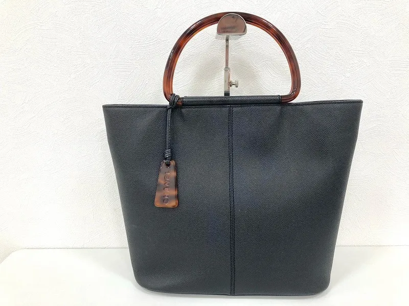 シャネル キャビアスキン ハンドルべっ甲 バッグ